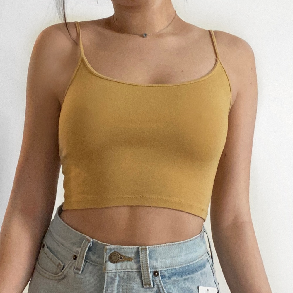 yellow brandy melville tank top